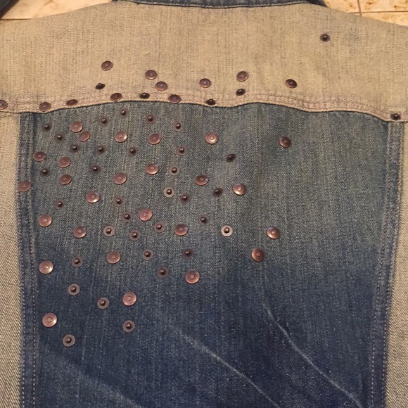 DKNY Jeans jacket two tone denim - Picture 7 of 8